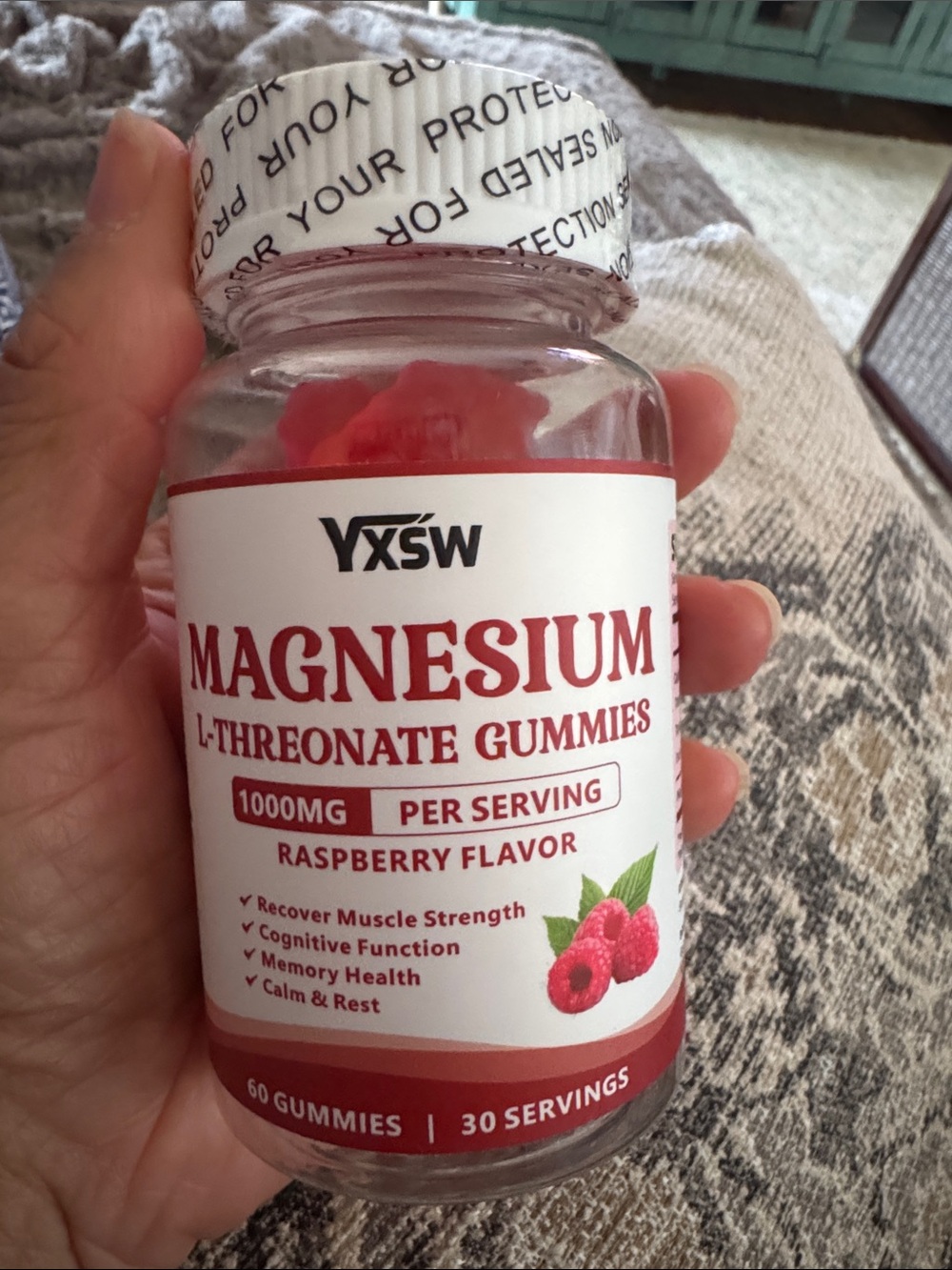 Magnesium L-Threonate Raspberry Gummies - Raspberry Red